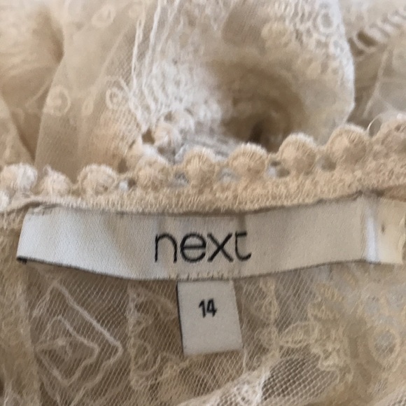“next “, Sz.14 sheer lace top, Boho, gypsy ,fairy,romantic shabby, Downton,sexy - Picture 9 of 11